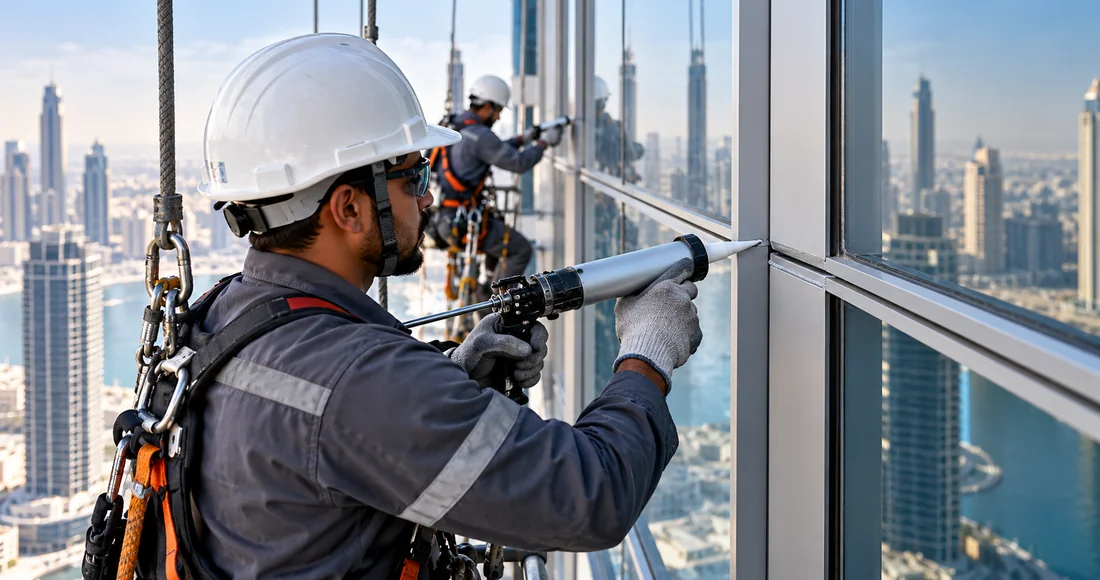 Illustration of facade silicone and sealant work