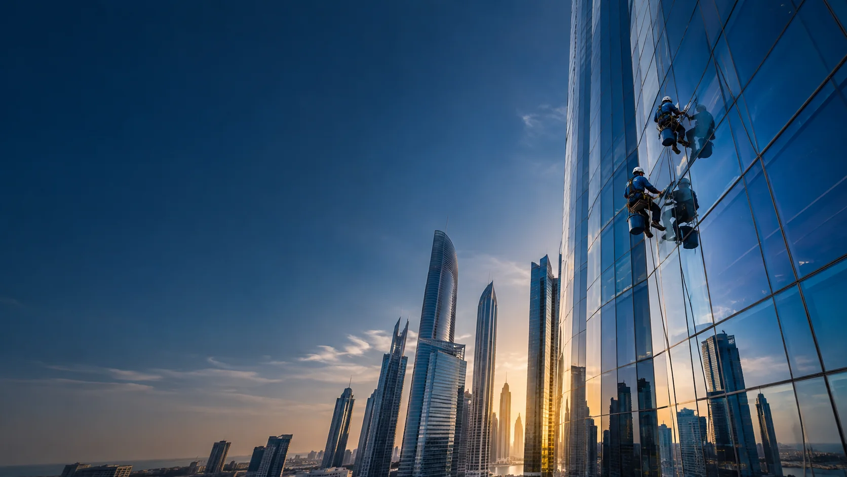 Illustrative high-rise facade maintenance photograph